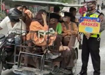 Cegah Penyebaran Covid-19, Satlantas Rutin Gelar Imbauan Prokes